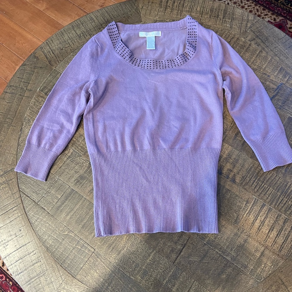 Women’s Hillard and Hanson, purple top, pre-owned, extra small in good condition